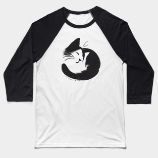 Cat sumi e art, japanese aesthetic Baseball T-Shirt